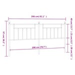 vidaXL Tête de lit métal noir 200 cm