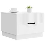 vidaXL Table basse avec tiroir Blanc 49 x 50 x 37 cm Bois d'ingénierie