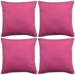 vidaXL Housses de coussin 4 Pièces Aspect de lin Rose 80x80 cm