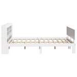 vidaXL Cadre de lit et tête de lit sans matelas blanc 135x190 cm