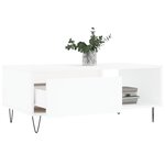 vidaXL Table basse Blanc 90x50x36 5 cm Bois d'ingénierie