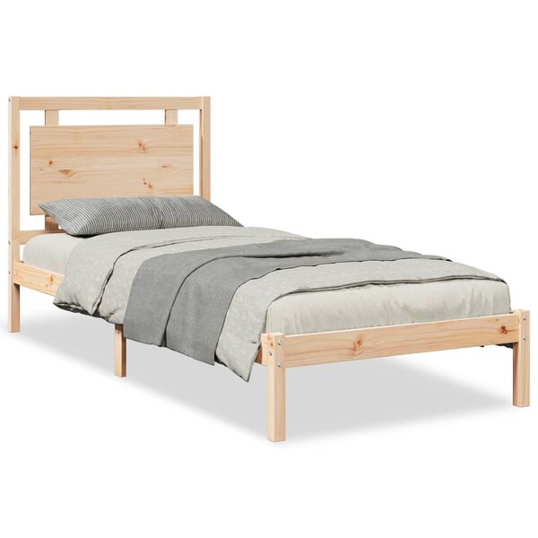 vidaXL Cadre de lit extra long sans matelas 100x210 cm bois massif