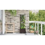 vidaXL Bac à fleurs avec Treillis Marron 40 x 40 x 143 cm PP