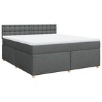vidaXL Sommier à lattes de lit avec matelas Gris foncé 180x200cm Tissu
