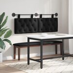 vidaXL Tête de lit suspendue Avec lumière LED Noir Tissu