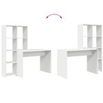 vidaXL Bureau avec étagère Blanc 138.5 x 55 x 143 cm Bois d'ingénierie