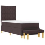 vidaXL Lit à ressorts avec matelas Marron foncé 80 x 200 cm tissu