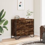vidaXL Commode chêne fumé 91x35 5x74 5 cm bois d'ingénierie