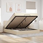 VidaXL Cadre de lit ottoman avec matelas crème 160x200 cm tissu