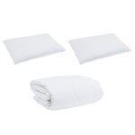 vidaXL Couette Autre avec oreiller 3 Pièces Blanc Bas