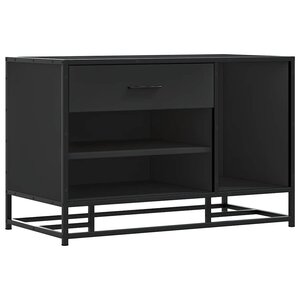 vidaXL Banc à chaussures noir 80x40x53 5 cm bois d'ingénierie et métal