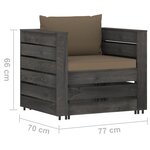 Vidaxl salon de jardin 6 pièces avec coussins bois imprégné de gris