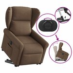 vidaXL Fauteuil inclinable électrique marron tissu