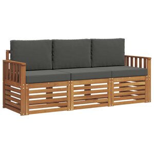 vidaXL Ensembles de canapés avec coussin 3 Pièces Naturel et Anthracite