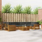 vidaXL Ensemble de canapés d'extérieur 8 Pièces Naturel et Anthracite