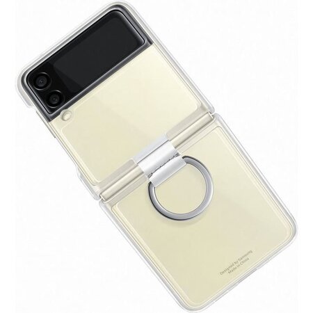Protection pour smartphone samsung - coque avec anneau z flip3 - transparent