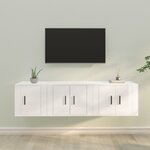 vidaXL Ensemble de meubles TV 3 Pièces Blanc brillant Bois d'ingénierie