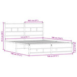 vidaXL Cadre de lit en métal sans matelas chêne sonoma 140x190 cm