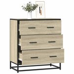 vidaXL Buffet chêne sonoma 68x35x76 cm bois d'ingénierie et métal