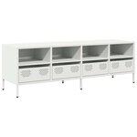 vidaXL Meuble TV blanc 135x39x43 5 cm acier laminé à froid