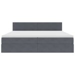 vidaXL Lit de Rangement avec matelas Gris foncé 200 x 200 cm Velours