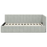 vidaXL Cadre de lit d'angle Gris clair 100 cm x 200 cm tissu