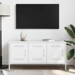 vidaXL Meuble TV blanc 100 5x39x50 5 cm acier