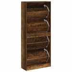 vidaXL Armoire à chaussures Chêne fumé 63x24x147 cm Bois d'ingénierie