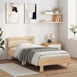 vidaXL Cadre de lit avec bandes LED Chêne Sonoma Bois d'ingénierie