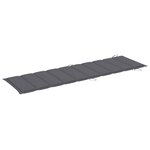 vidaXL Chaise longue avec coussin Gris Bois d'acacia solide