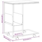 vidaXL Table d'appoint avec roues noir 55x36x63 5 cm bois d'ingénierie