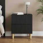 vidaXL Cabinet de chevet Noir 43 x 34 5 x 48 cm Bois d'ingénierie