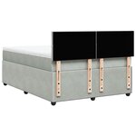 vidaXL Sommier à lattes de lit et matelas Gris clair 140x190cm Velours