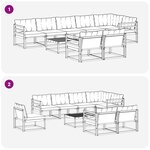 vidaXL Ensemble de canapés d'extérieur 9 Pièces Blanc et crème