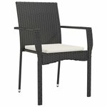 vidaXL Ensemble de salle à manger pour jardin 7 Pièces Noir Poly rotin