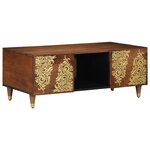 vidaXL Table basse marron miel 100 x 54 x 40 cm