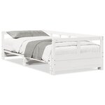 vidaXL Lit de jour sans matelas blanc 90x200 cm bois de pin massif