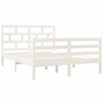vidaXL Cadre de lit sans matelas blanc bois massif