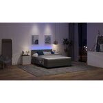 vidaXL Lit à ressorts avec matelas Gris foncé 140 x 190 cm tissu