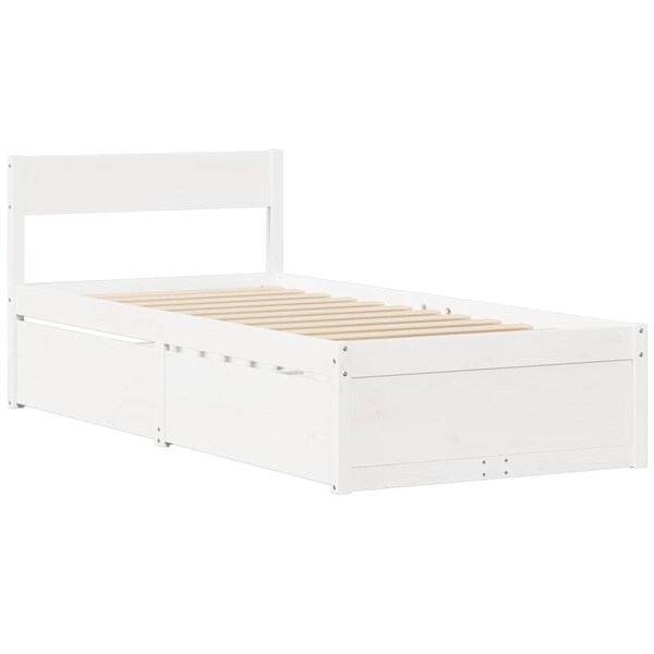vidaXL Cadre de lit sans matelas blanc 100x200 cm bois de pin massif