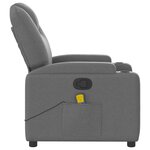vidaXL Fauteuil inclinable de massage gris foncé tissu