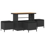 vidaXL Ensemble de canapé de jardin 9 Pièces Noir polyrotin