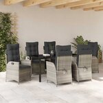 vidaXL Ensemble de salle à manger pour jardin 7 Pièces Gris clair