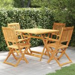 vidaXL Mobilier à dîner de jardin pliable 5 Pièces Bois d'acacia solide