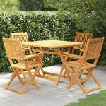 vidaXL Mobilier à dîner de jardin pliable 5 Pièces Bois d'acacia solide