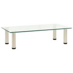 322763 vidaXL TV Stand Transparent 60x35x17 cm Tempered Glass