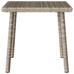 VidaXL Table basse de jardin rectangulaire gris clair résine tressée