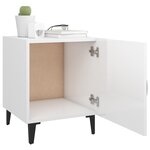 vidaXL Tables de chevet 2 Pièces Blanc brillant Bois d'ingénierie