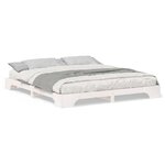 vidaXL Cadre de lit surélevé avec stockage Blanc Bois massif en pin