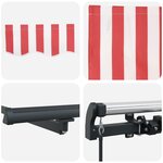 vidaXL Auvent Rétractable Rouge et blanc 500 × 300 cm tissu